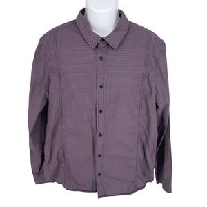 Prana Luka Shirt‎ Mens XL Purple Slim Fit Organic Cotton Long Sleeve Button Up